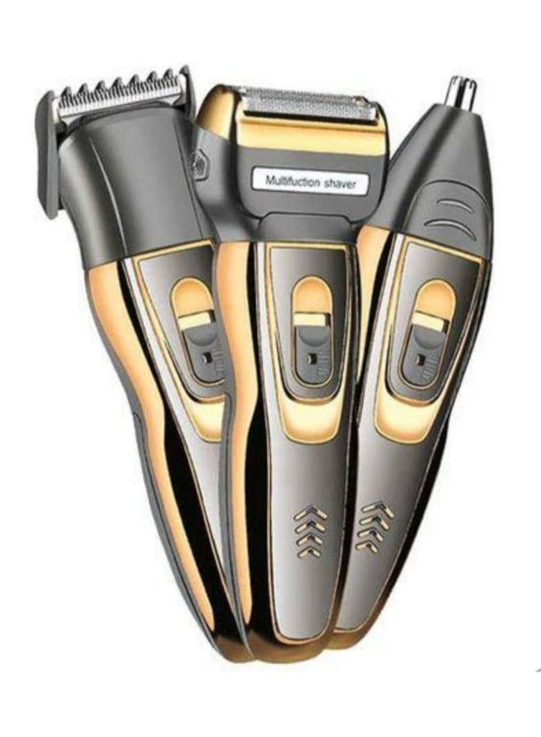 3-In-1 Rechargable Trimmer Black/Gold 15cm - Image 1